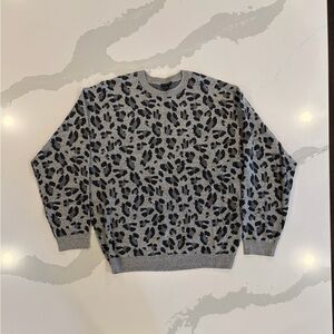 DJAB Gray Leopard-Print Crewneck Sweater - Men
